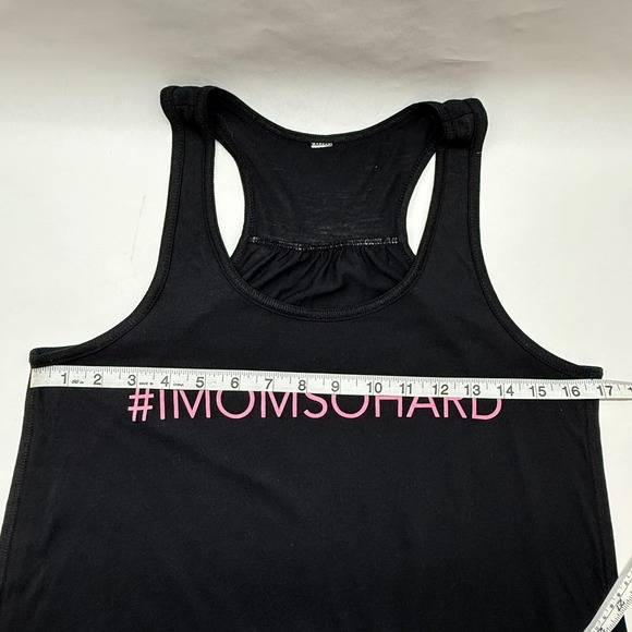 Black Racerback Tank Top IMOMSOHARD Graphic Print Women's Casual Apparel - Picture 3 of 5